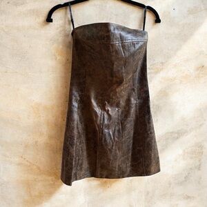Forever 21 Distressed faux leather mini dress